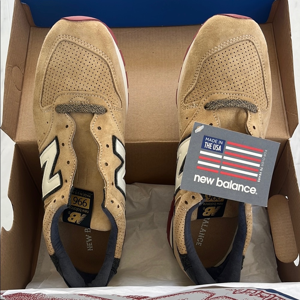 New Balance Beige and Black Sneakers